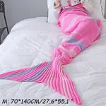 Striped Mermaid Blanket for Office and Living Room