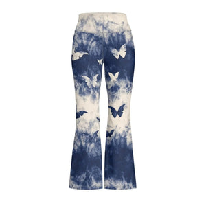 Tutolipy Butterfly Print Flare Yoga Leggings for Girls Soft Tie Dye Tummy Control Bell Bottoms Yoga Pants Smooth Yoga Pants Yoga Leggings for 5-14 Junior Kids