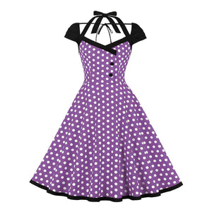 Elegant 1950s Embroidered Mesh Retro Party Dress