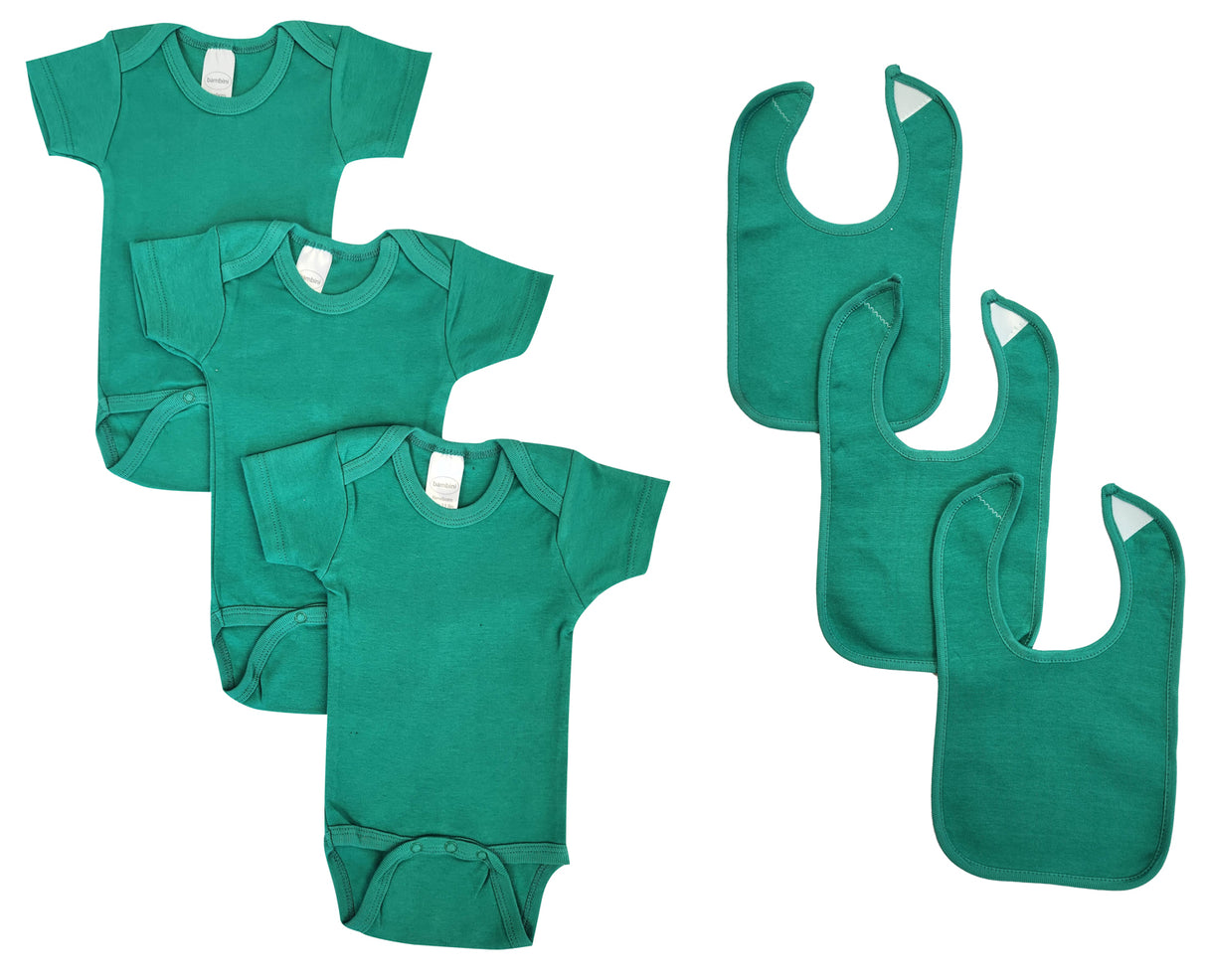 Unisex Baby 6 Pc One Piece and Bibs