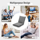 Adjustable 6 positions Folding Lazy Man Sofa Chair Floor Chair-Gray