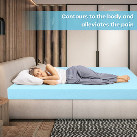 3 Inch Gel-Infused Cooling Bed Topper for All-Night Comfy-75 x 54 inch