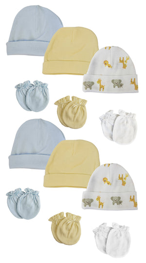 Baby Boys Caps and Mittens (Pack of 12)