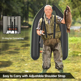 Inflatable Fishing Float Tube with Pump Storage Pockets and Fish Ruler-Green