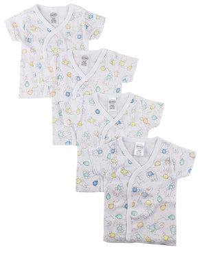 Infant Side Snap Short Sleeve Shirt - 4 Pack