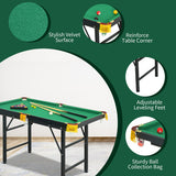 47 Inch Folding Billiard Table with Cues and Brush Chalk -Green