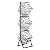 3-Tier Fruit Basket Stand with Adjustable Heights