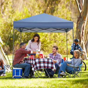 6.6 x 6.6 Feet Outdoor Pop-up Canopy Tent with UPF 50+ Sun Protection-Blue