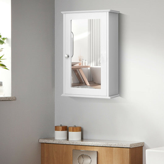 Bathroom Wall Cabinet with Single Mirror Door
