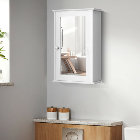 Bathroom Wall Cabinet with Single Mirror Door