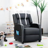 Kids Recliner Chair with Side Pockets and Footrest-White
