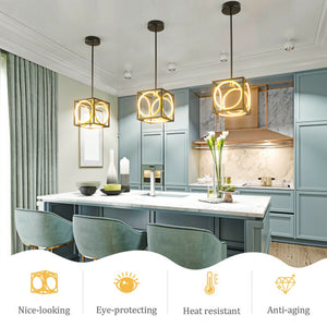 Modern LED Pendant Light with 42 Inches Adjustable Suspender-Black