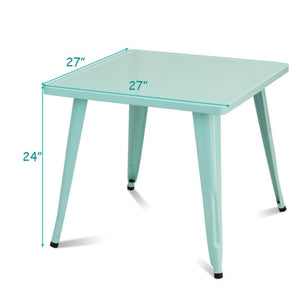 27'' Kids Square Steel Table Play Learn Activity Table-Blue