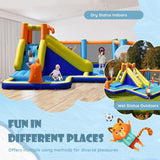 Giant Soccer-Themed Inflatable Water Slide with 735W Blower
