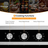 24 Inch Single Wall Oven 2.47Cu.ft with 5 Cooking Modes-Silver
