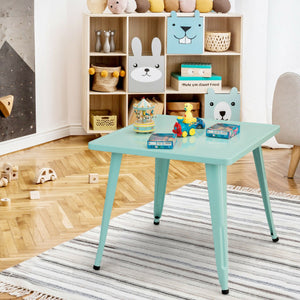 27'' Kids Square Steel Table Play Learn Activity Table-Blue