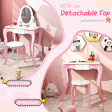 Pretend Kids Vanity Set with 360 ° Rotatable Mirror and Play Accessories