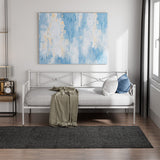 Metal Daybed Twin Bed Frame Stable Steel Slats Sofa Bed-White