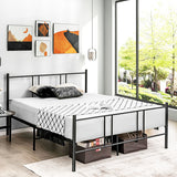 Full/Queen Size Platform Bed Frame with High Headboard-Full Size