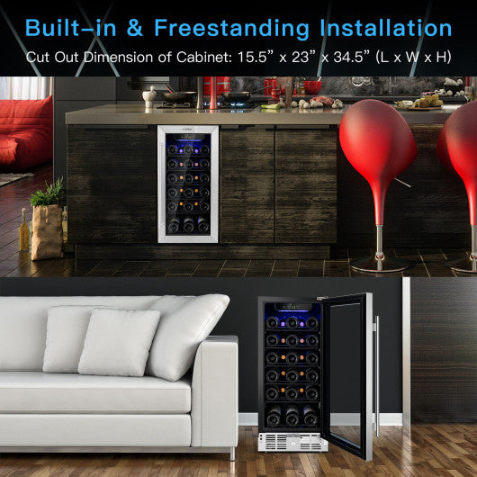 15 Inch 30-Bottle Wine Cooler with Temperature Memory
