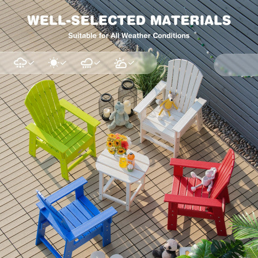 Patio Kids' Adirondack Chair with Ergonomic Backrest-Green