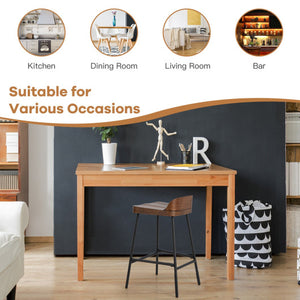 Industrial 24.5 Inches Bar Stool with Backrest and Saddle Seat-Rustic Brown