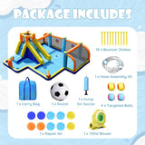 Giant Soccer-Themed Inflatable Water Slide with 735W Blower