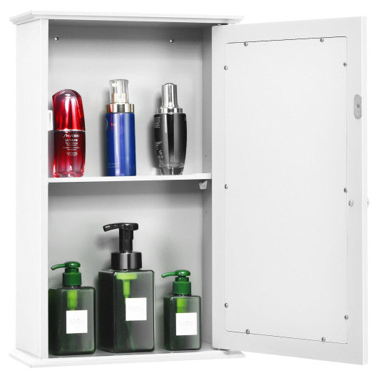 Bathroom Wall Cabinet with Single Mirror Door