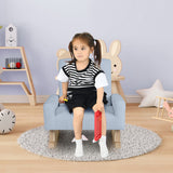 Kids Rocking Chair with Solid Wood Legs-Blue