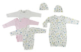 Gown, One Piece and Caps - 6 pc Set