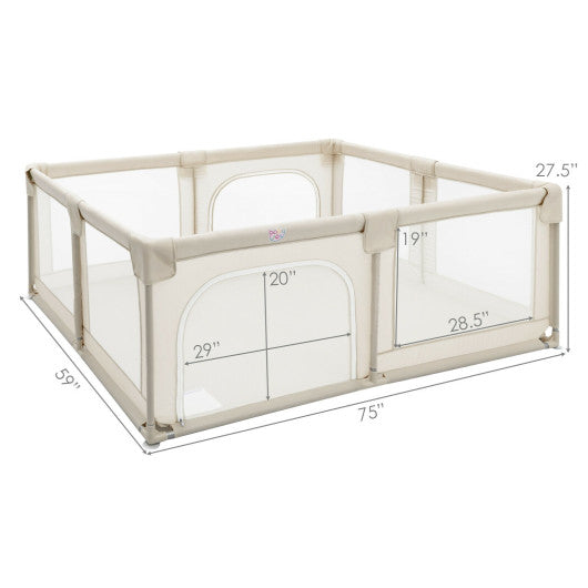 Baby Playpen Extra Large Kids Activity Center Safety Play-White