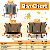 10 Feet ASTM Approved Recreational Trampoline with Ladder-Orange
