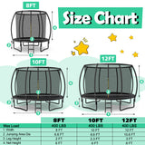 10 Feet ASTM Approved Recreational Trampoline with Ladder-Black