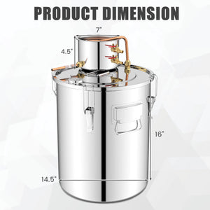 10 Gal 40 L Water Alcohol Distiller with 2 Stainless Steel Pots-10 Gal