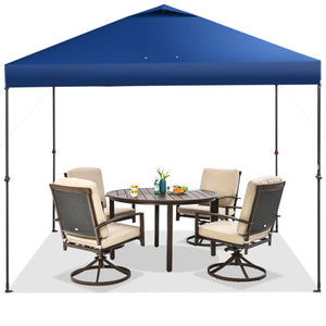 10 x 10 Feet Foldable Outdoor Instant Pop-up Canopy with Carry Bag-Blue
