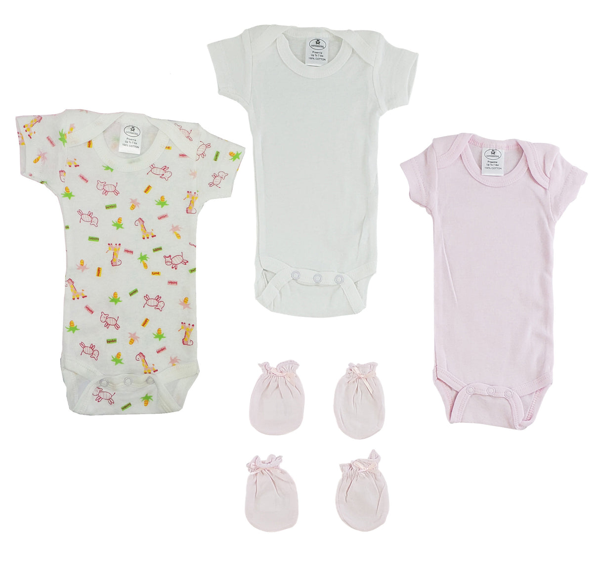 Preemie One Piece and Mittens - 5 Pcs Set