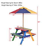 4 Seat Kids Picnic Table with Umbrella
