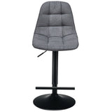 2Pcs Adjustable Bar Stools Swivel Counter Height Linen Chairs -Gray
