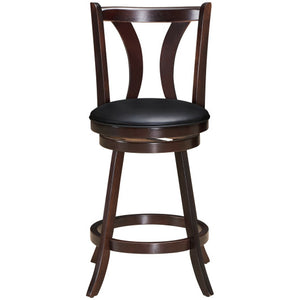 Set of 2 Swivel Bar stool 24 Inch Counter Height Leather Padded Dining Kitchen Chair-24 Inch