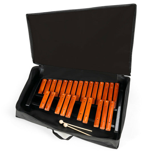 25 Notes Xylophone Wooden Percussion Educational Instrument with 2 Mallets
