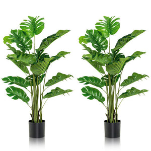 2 Pieces 5 Feet Artificial Monstera Tree Set