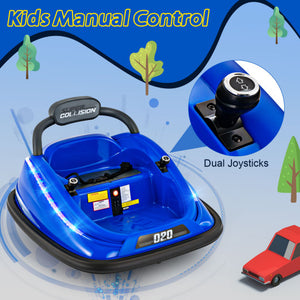 12V Kids Bumper Car Ride on Toy with Remote Control and 360 Degree Spin Rotation-Blue