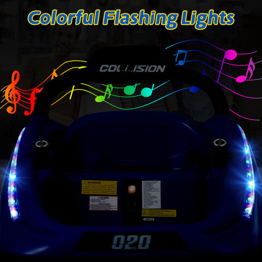 12V Kids Bumper Car Ride on Toy with Remote Control and 360 Degree Spin Rotation-Blue