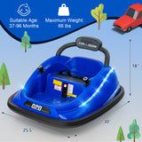 12V Kids Bumper Car Ride on Toy with Remote Control and 360 Degree Spin Rotation-Blue