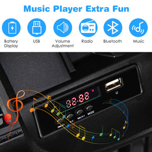 12V Kids Ride-on Jeep Car with 2.4 G Remote Control-Solid Black