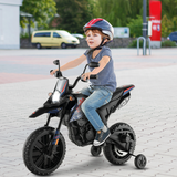 Aprilia Licensed Kids Ride On Motorcycle with 2 Training Wheels-Navy