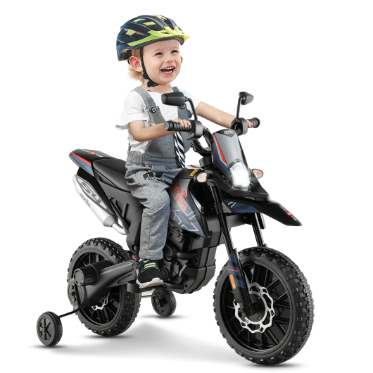 Aprilia Licensed Kids Ride On Motorcycle with 2 Training Wheels-Navy