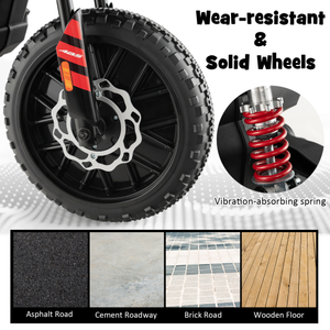 Aprilia Licensed Kids Ride On Motorcycle with 2 Training Wheels-Red