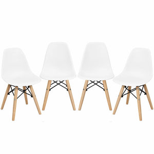 4 PCS Children Chair Set Medieval Style Dining Chairs with Wood Legs