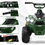 12V Kids Ride On ATV with High/Low Speed and Comfortable Seat-Army Green